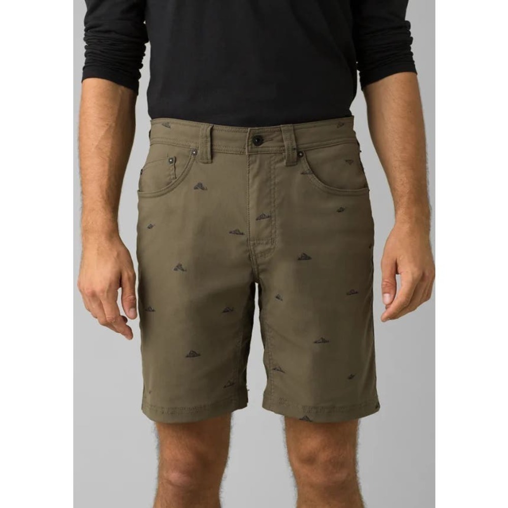 PRANA Men's Mid Rise Hiking Brion Shorts 11" Inseam Size 30 Green Black NWT